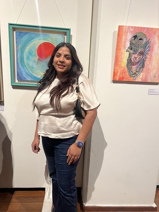 Aalvee at an art exhibition