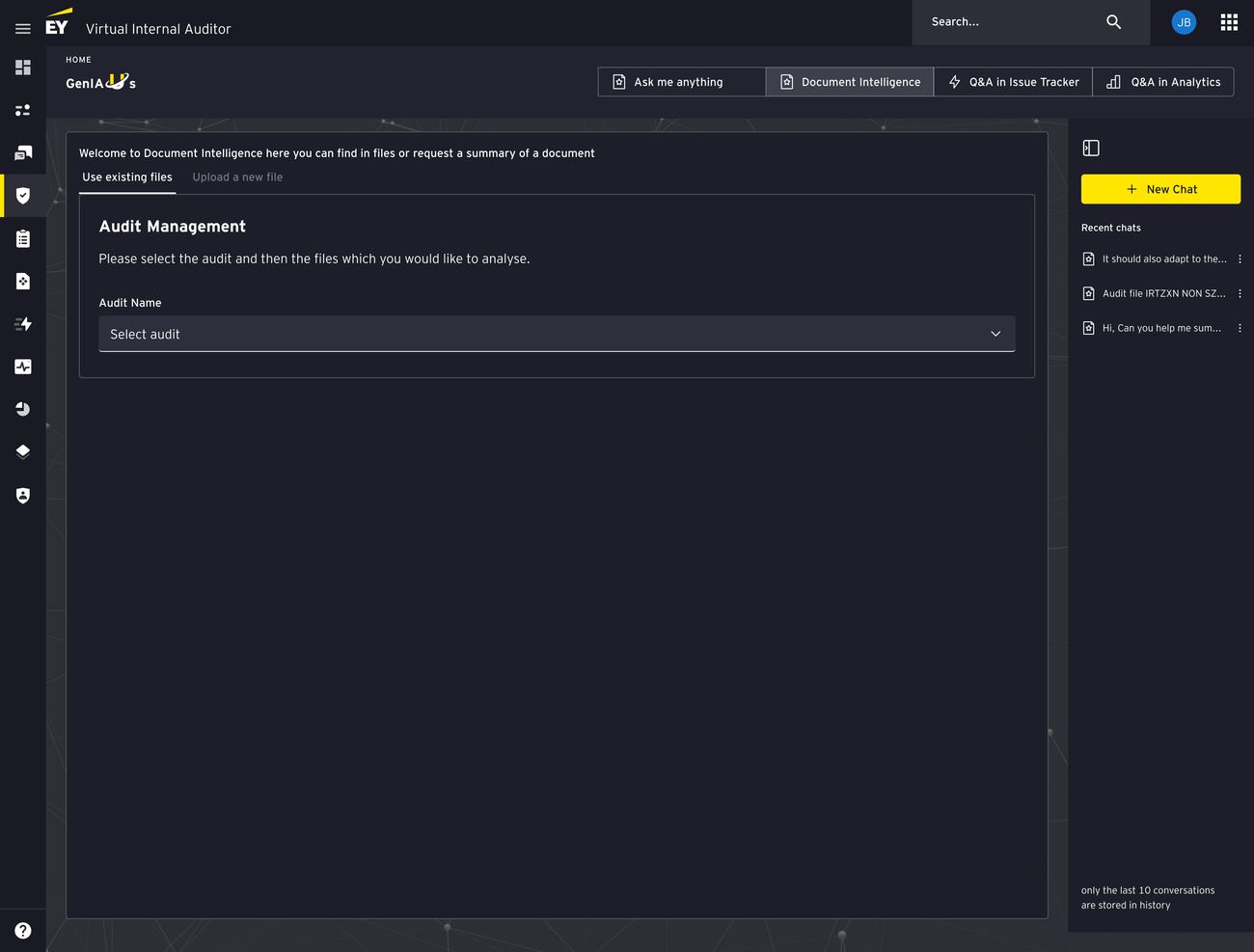 Document Intelligence — List of uploaded files