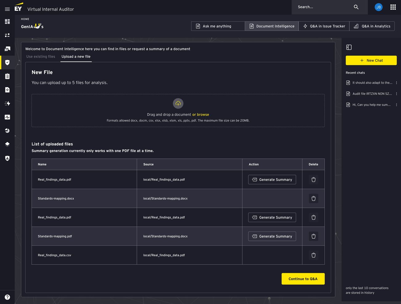 Document Intelligence — Upload a new file