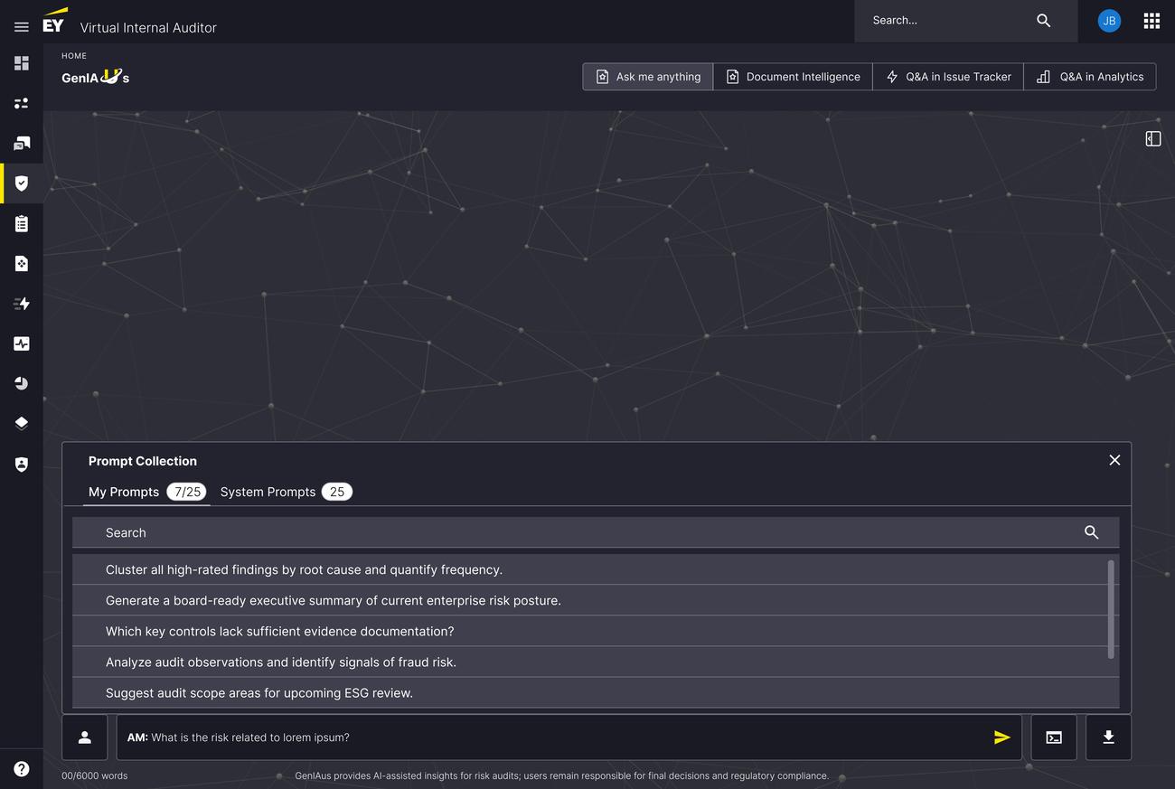 Prompt library — My Prompts and System Prompts tabs with searchable list